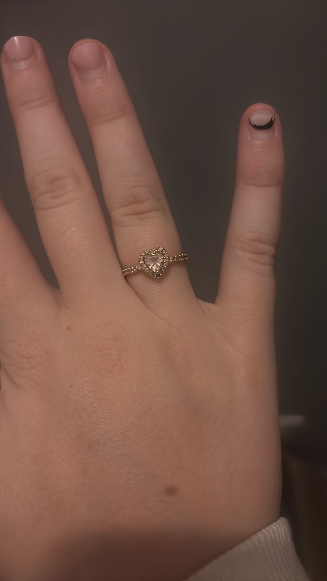 Pandora Ring, Rose Gold With Pink Gem.