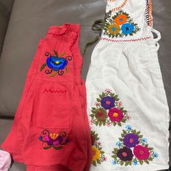 Toddler Mexican Dress , Vestido bordada