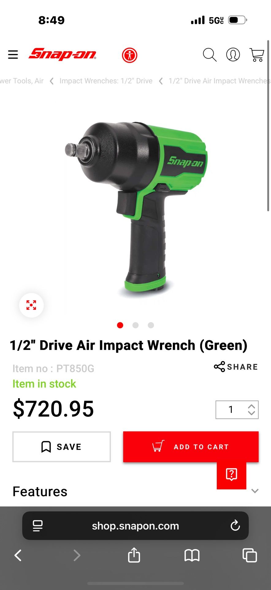 Snap On 1/2 Impact