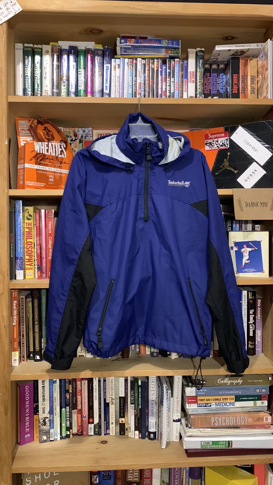 TIMBERLAND Performance-women’s blue/black long sleeve 1/4 zip windbreaker jacket