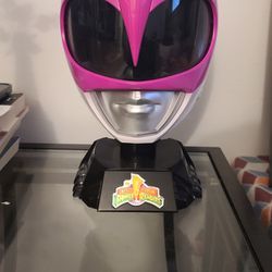 Pink Power Ranger Helmet W/ Stand