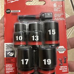 Milwaukee SHOCKWAVE 3/8 in. Drive Metric Standard 6 Point Impact Socket Set (6-Piece)