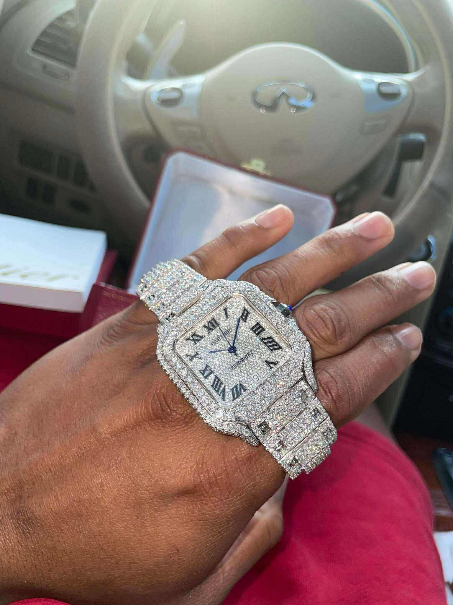 Iced Out Diamond Cartier VVS Moissanite Pass Diamond Tester FaceTime verification