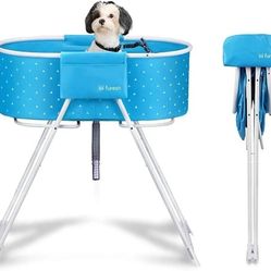 Portable Elevated Dog Bath Tub | Furesh Pet Wash Station | Foldable Grooming Tub