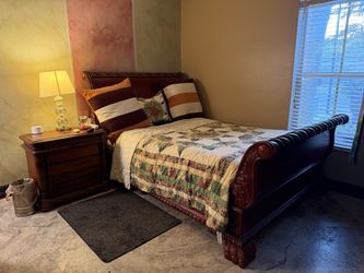 Queen Bed + Mattress + Free Cover