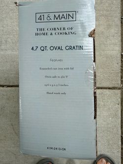 Cast Iron 4.7 QT Oval Gratin