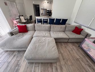 Large Suede Sectional
