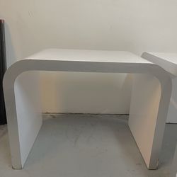 White Curved Console Display Table 