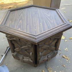1970’s Wooden Cabinet End Table Coffee Table 