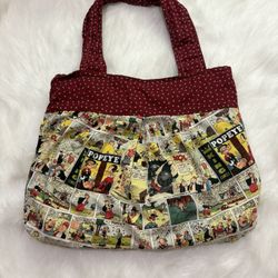 Popeye The Sailor Man Canvas Comic Tote Purse Bag Rare Find