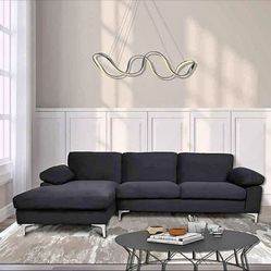 Brand New In Box Black Velvet Sectional 