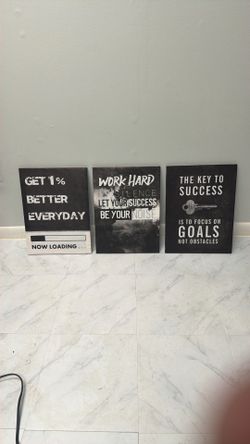 3 Set Motivational Wall Art
