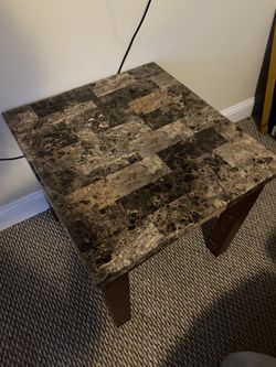 Brown Marble Top Side Table