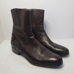 Marc Fisher Brown Leather Ankle Boots. Gently Worn & Like New!
