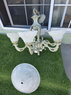 Italian Antique Distressed Style 5 Light Chandelier