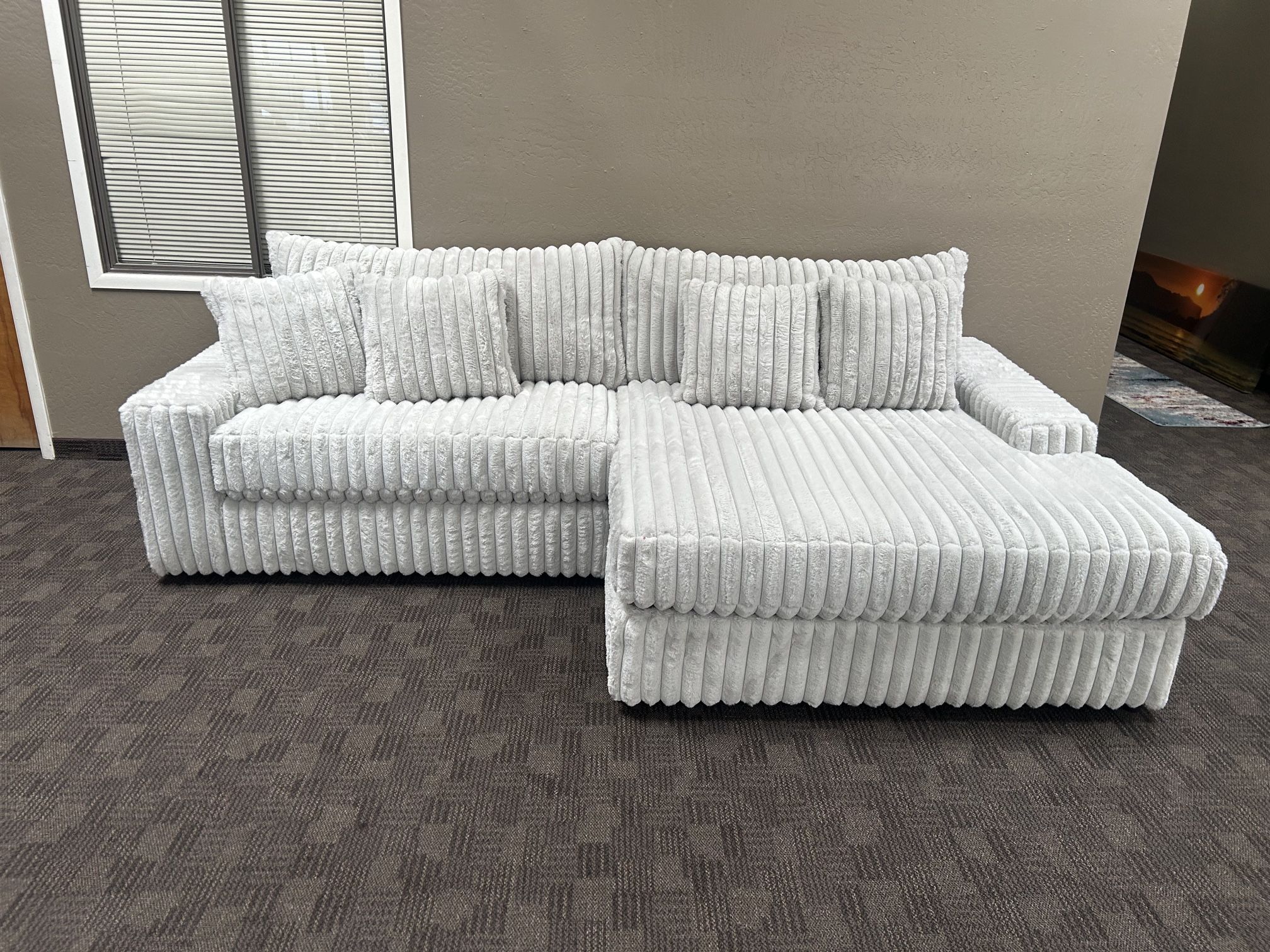 Big Soft White Cream Sectional Couch
