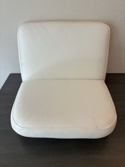 White Marine Vinyl Boat Seat Cushion Set — Seat + Backrest w/ Mounting Studs