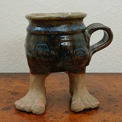 Vintage "Footed" Solid Stoneware Mug