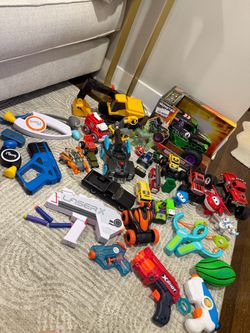 All 20 $ Large Kids Toy Bundle – Nerf, Batman, Hulk, Monster Trucks & More