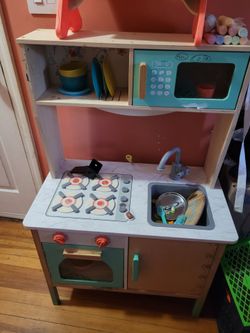 Wooden Kids Play Kitchen Set