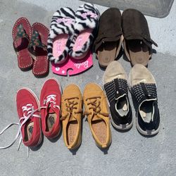 Women’s Athletic Shoes And Slippers. (4) Are New. Sizes 6.5 , 8, 8,5 Each 8 Or All 35
