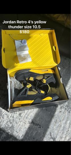 Jordan retro 4 black and yellow