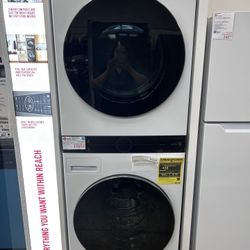 New LG Single Unit Front Load Gas Washtower 