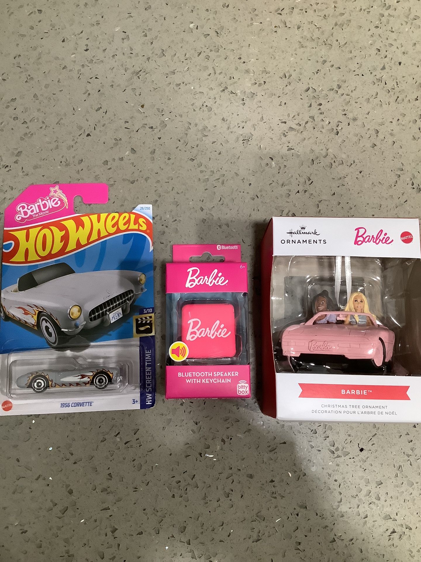 New 2024 Barbie Hallmark Ornament + + Corvette Car + Wireless Speacker VALENCIA $20