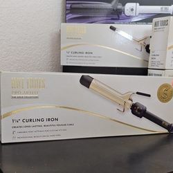 1 1/4 Curling Iron Hot Tools Pro Artist 24K Gold Collection 