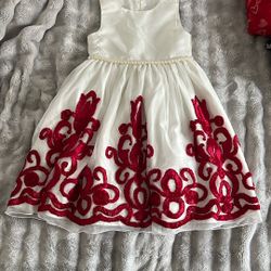 Red And White Little Girls Dress