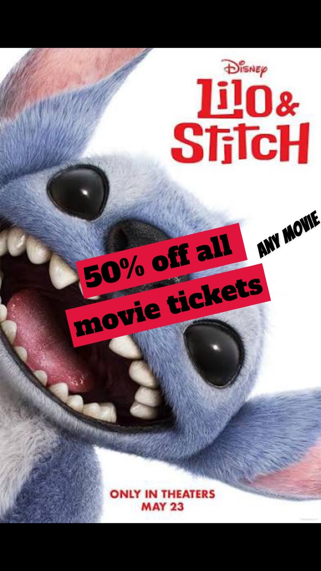 50% Off All Cinemark Movie Tickets
