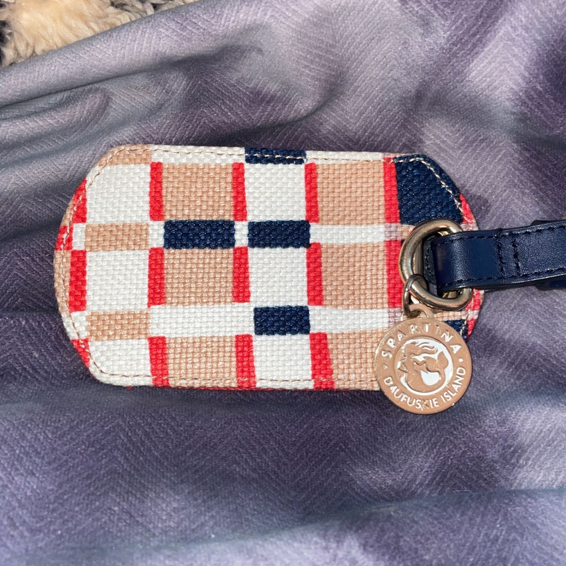 Spartina Leather & Linen Luggage Tag
