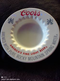 Vintage Coors Light Beer Ceramic Ashtray