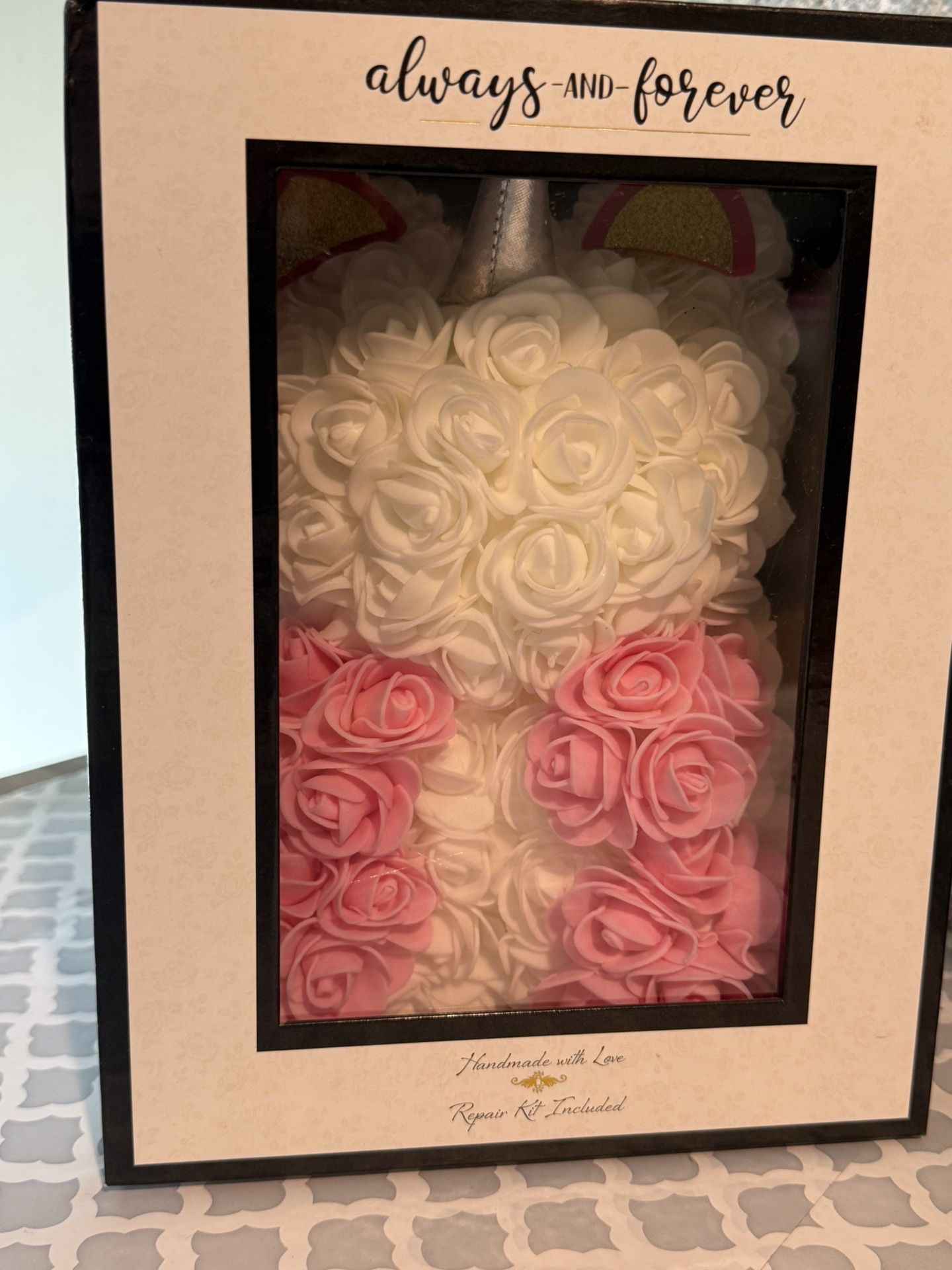 Unicorn Fake Rose Bear
