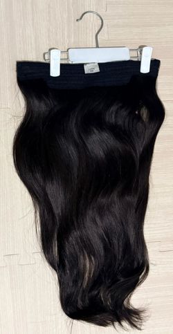 Hidden crown human hair black extensions 22in