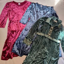 Girls Crushed Velvet Dresses 