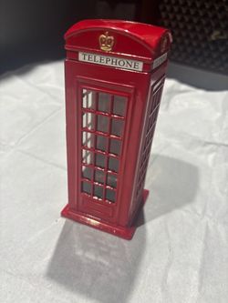 London Red Telephone Booth Coin Bank British Phone Box Piggy Bank