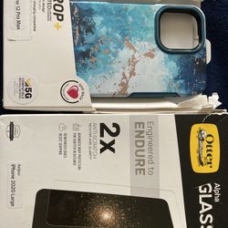 Otter Box IPhone Case And Tempered Glass