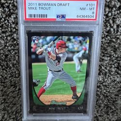 2011 Bowman Draft #101MIKE TROUT RC PSA 8 NM-MT ANGELS