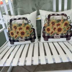 2. Sunflower.   Pillows.   Both For $10,00