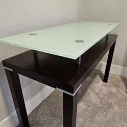 Modern Frosted Glass/wood Console Table from Dania