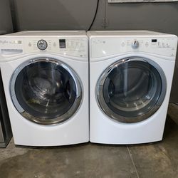 LIKE NEW XL CAPACITY WHIRLPOOL WASHER DRYER ELECTRIC SET 