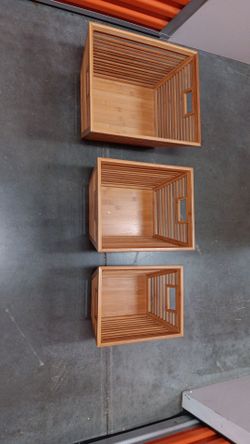3 Wooden containers