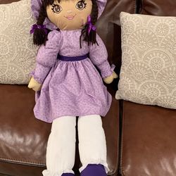 10$ Life Size Rag Doll, Anico Sweetie Mine, Hispanic, 43" Tall, Lavender