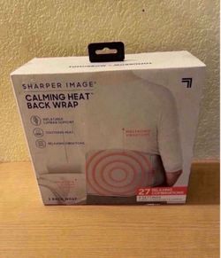 Sharper Image Calming Heat Back Wrap with Relaxing Vibrations, Gray