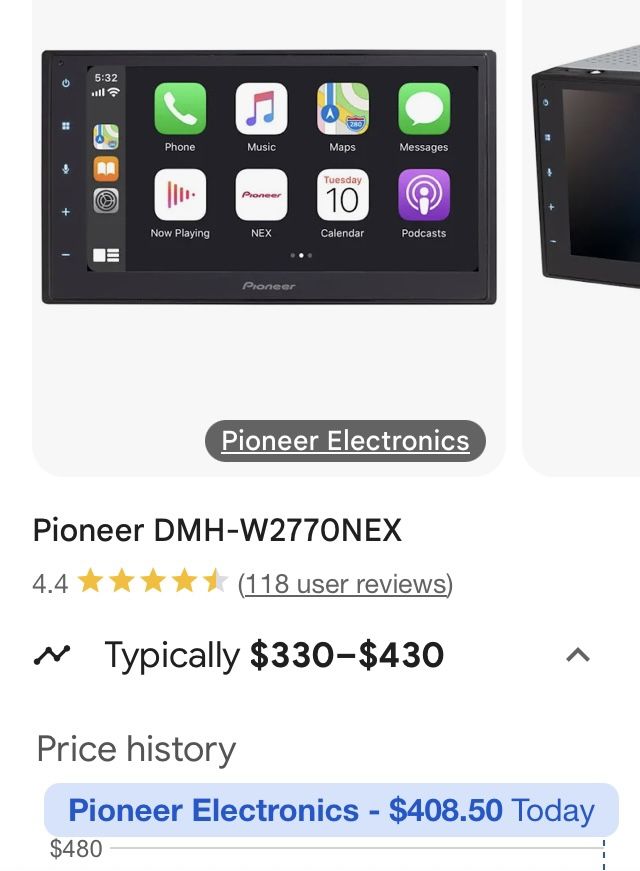 Pioneer DMH-W2770NEX open box but in perfect condition! $250.00