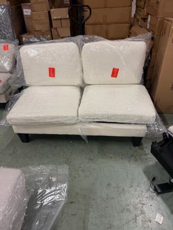 2-Seater Innovative Cozy Armless Loveseat, Fashionable Comfort Couch