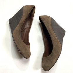 Michael Kors brown wedge heels size 8
