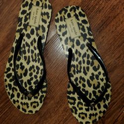 new kate spade new york animal cheetah print leopard flip flop sandals size 8