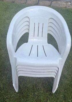 5 /Plastic white chairs
